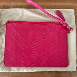 Burberry bright fuchsia Pink Wristlet Clutch